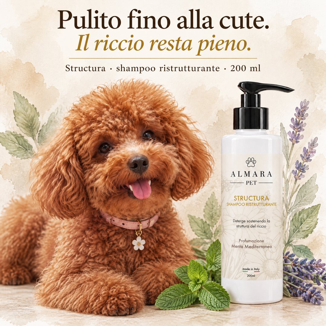 Barboncino con i prodotti Almara