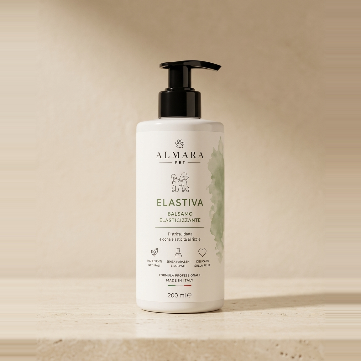 Almara Elastiva — balsamo elasticizzante per cani a pelo riccio, 200 ml
