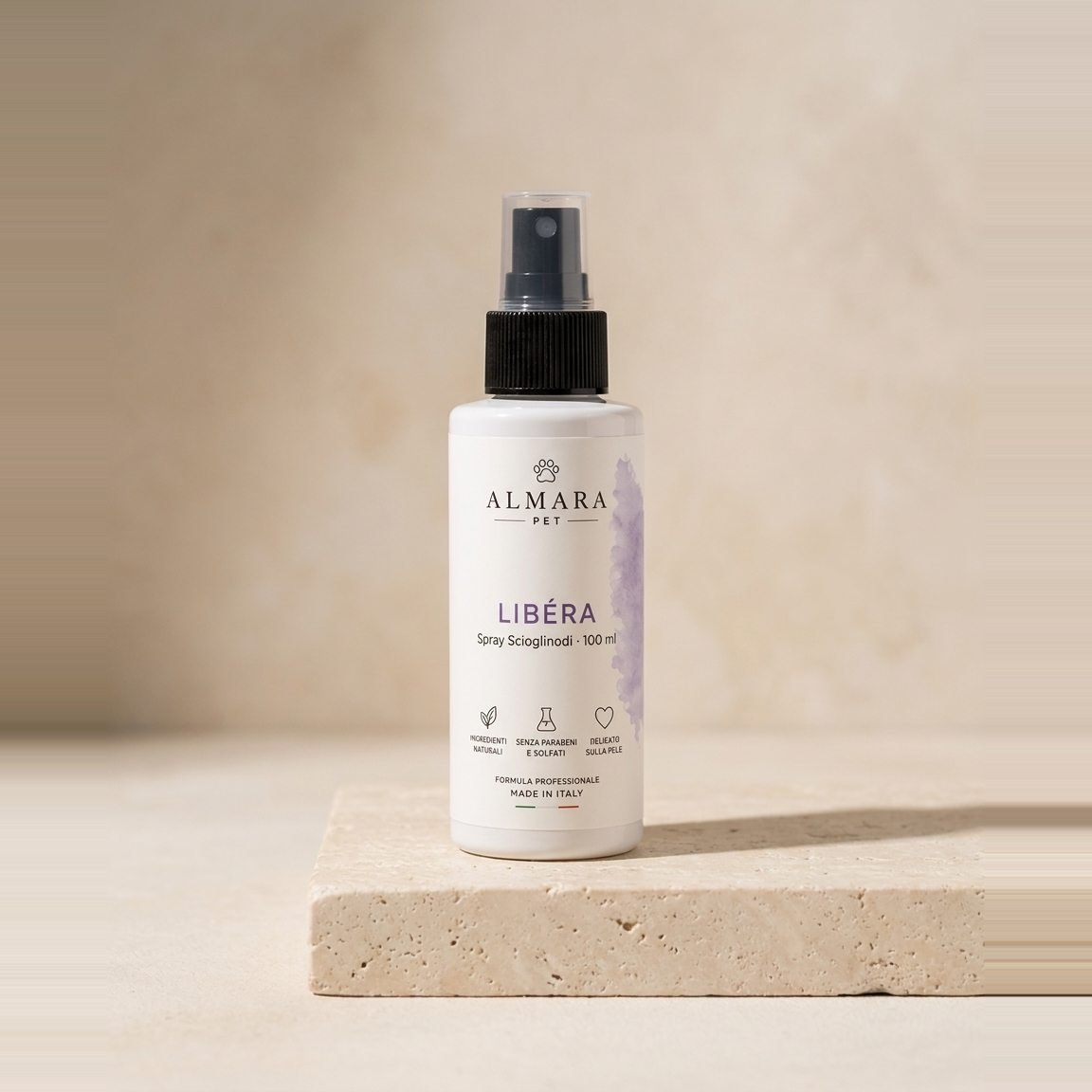Almara Libéra — spray scioglinodi per cani a pelo riccio, 100 ml