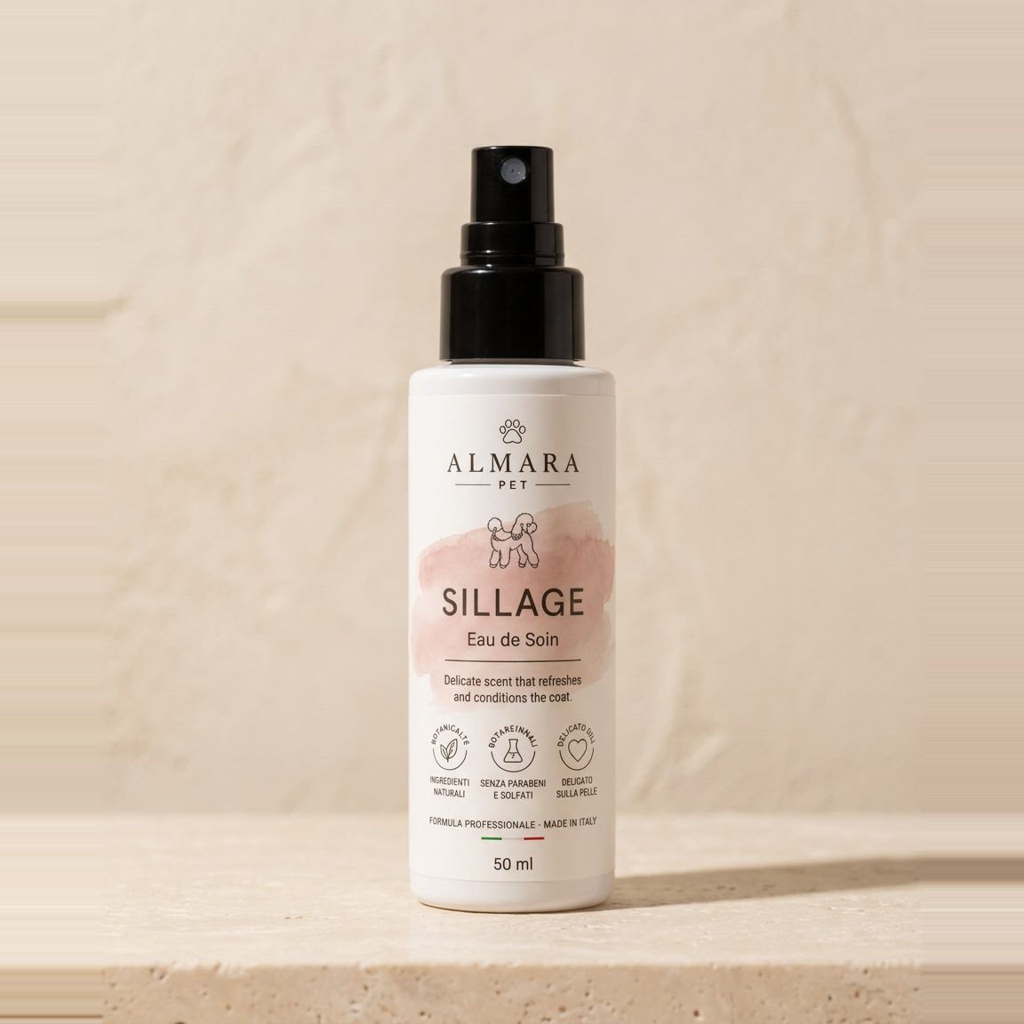Almara Sillage — profumo per cani a pelo riccio, 50 ml