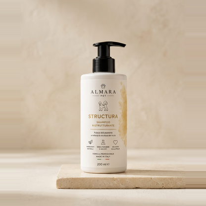 Almara Structura — shampoo ristrutturante per cani a pelo riccio, 200 ml
